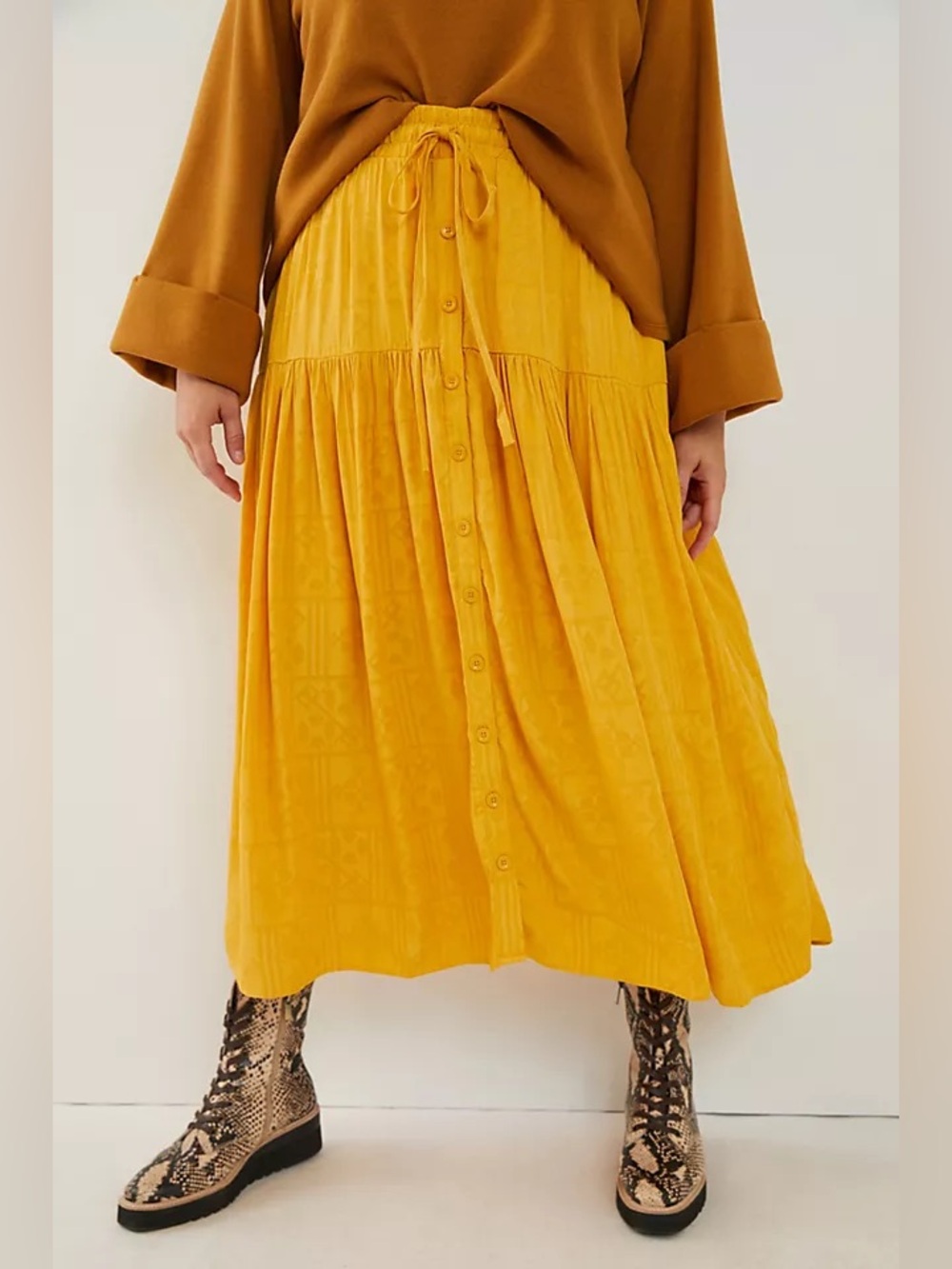 Maeve Carnacion Textured Maxi Skirt